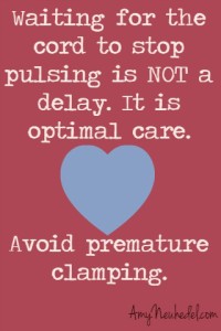 Delayed cord clamping vs. premature cord clamping